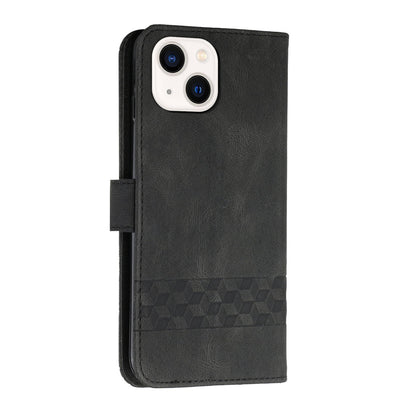 ELECTROPRIME For iPhone 15 Cubic Skin Feel Flip Leather Phone Case(Black)