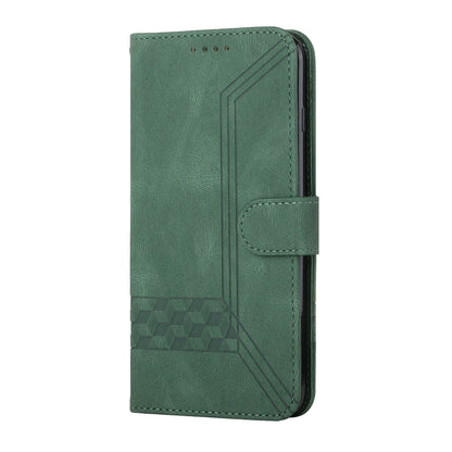 ELECTROPRIME For iPhone 15 Cubic Skin Feel Flip Leather Phone Case(Green)