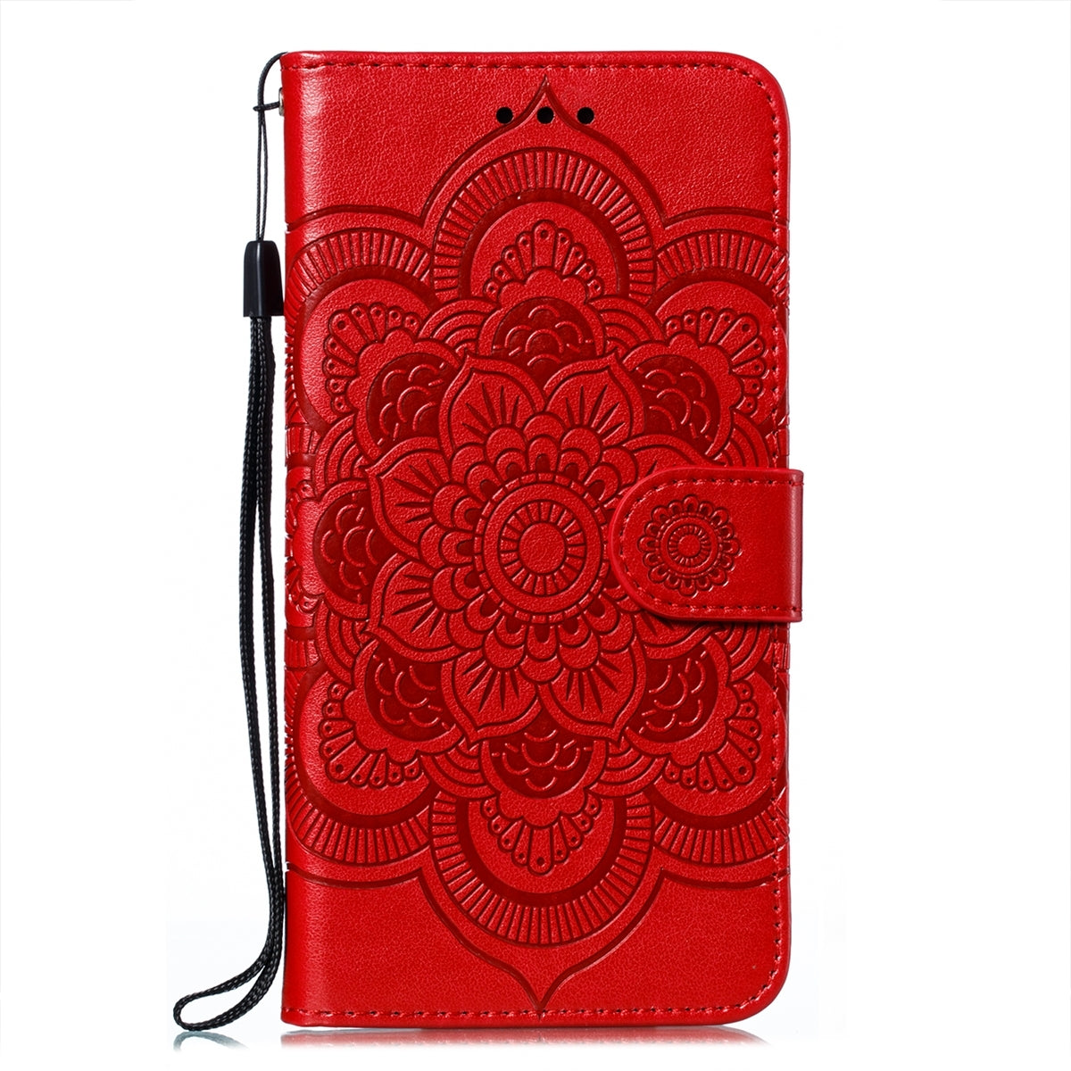 ELECTROPRIME For iPhone 15 Sun Mandala Embossing Leather Phone Case(Red)
