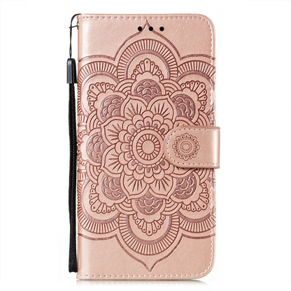ELECTROPRIME For iPhone 15 Sun Mandala Embossing Leather Phone Case(Rose Gold)
