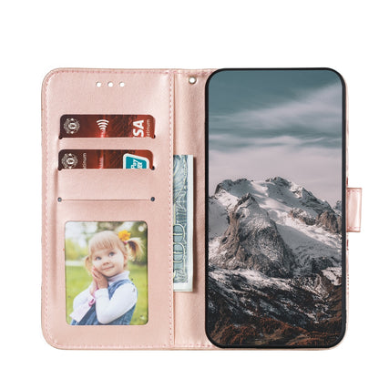 ELECTROPRIME For iPhone 15 Sun Mandala Embossing Leather Phone Case(Rose Gold)