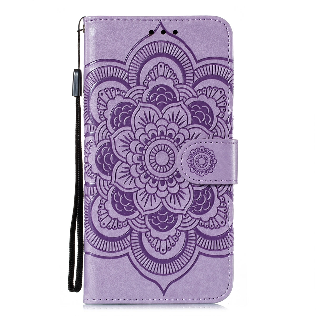 ELECTROPRIME For iPhone 15 Sun Mandala Embossing Leather Phone Case(Purple)