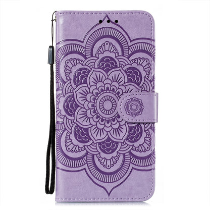ELECTROPRIME For iPhone 15 Sun Mandala Embossing Leather Phone Case(Purple)