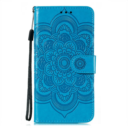 ELECTROPRIME For iPhone 15 Sun Mandala Embossing Leather Phone Case(Blue)