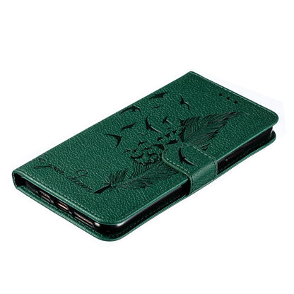 ELECTROPRIME For iPhone 15 Feather Pattern Litchi Texture Leather Phone Case(Green)