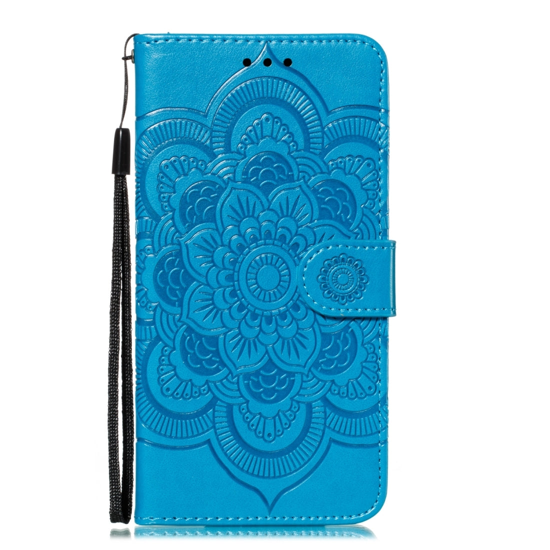 ELECTROPRIME For iPhone 15 Mandala Embossing Pattern Horizontal Flip Leather Phone Case(Blue)