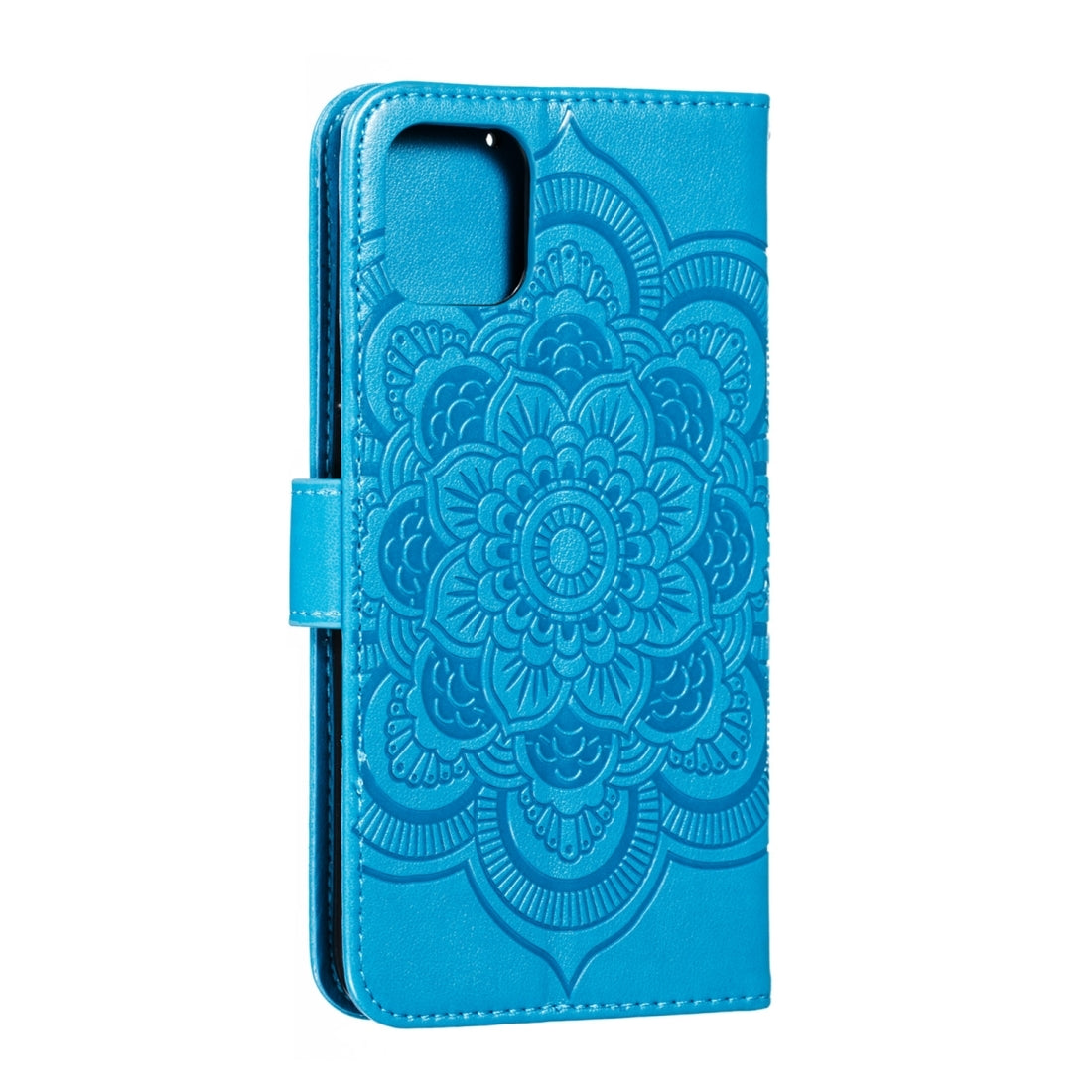 ELECTROPRIME For iPhone 15 Mandala Embossing Pattern Horizontal Flip Leather Phone Case(Blue)