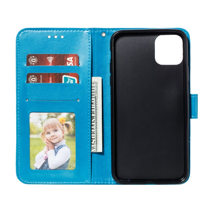 ELECTROPRIME For iPhone 15 Mandala Embossing Pattern Horizontal Flip Leather Phone Case(Blue)