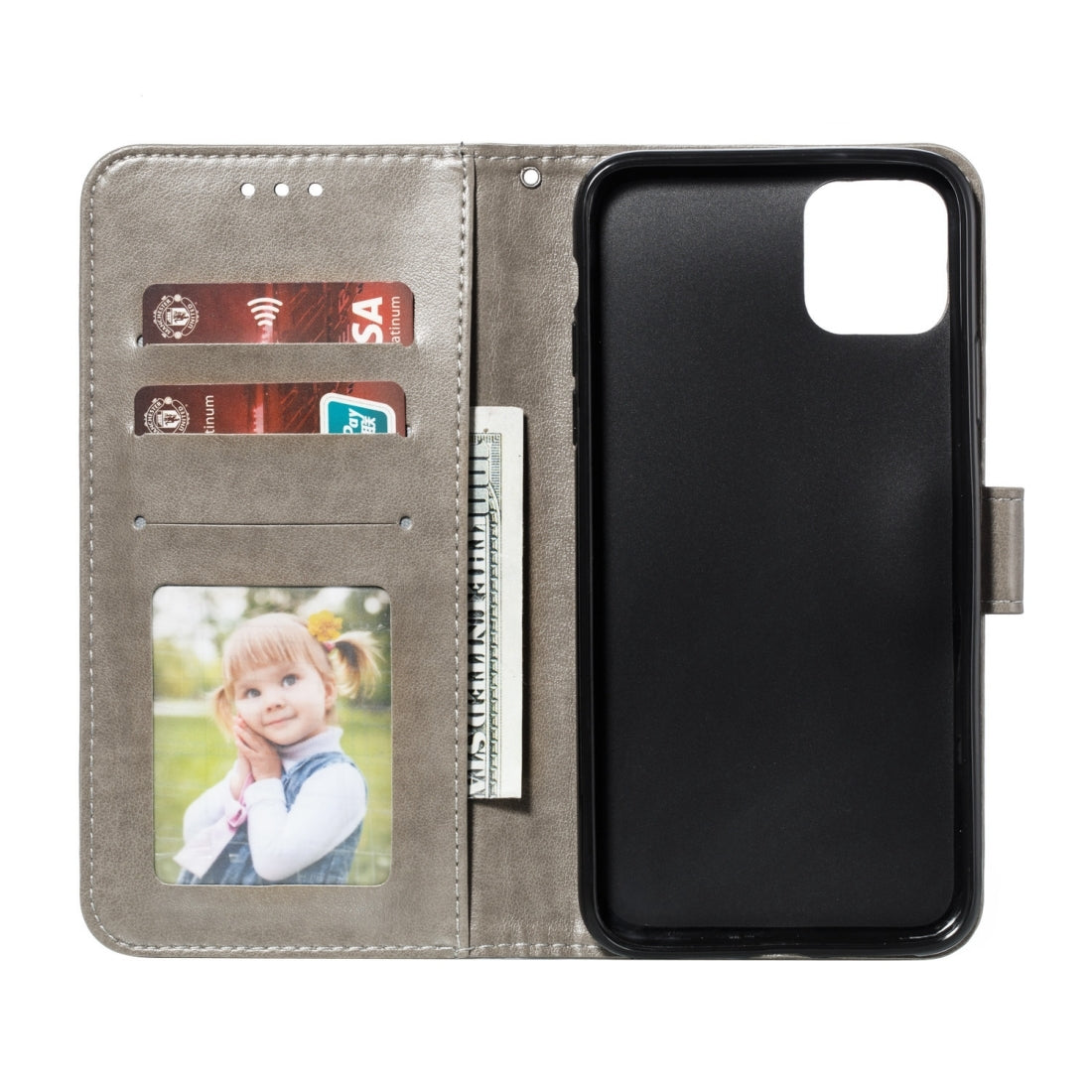 ELECTROPRIME For iPhone 15 Mandala Embossing Pattern Horizontal Flip Leather Phone Case(Gray)