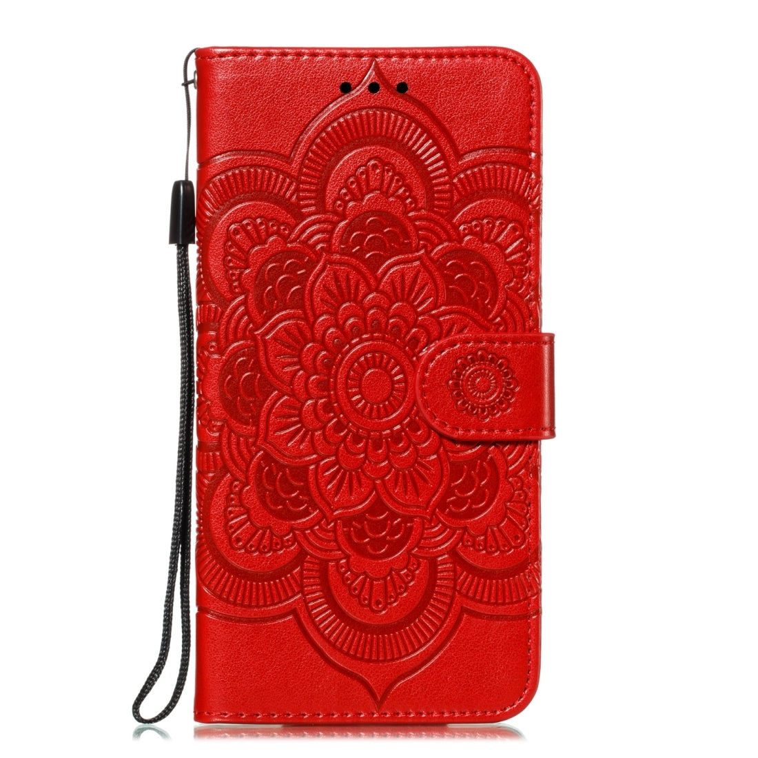 ELECTROPRIME For iPhone 15 Mandala Embossing Pattern Horizontal Flip Leather Phone Case(Red)