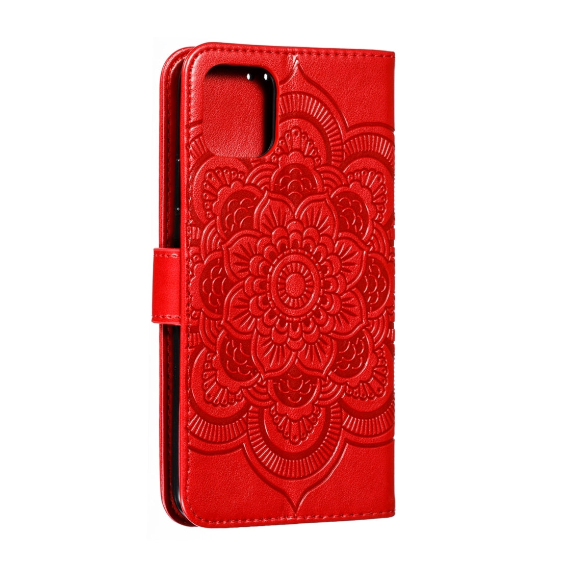 ELECTROPRIME For iPhone 15 Mandala Embossing Pattern Horizontal Flip Leather Phone Case(Red)