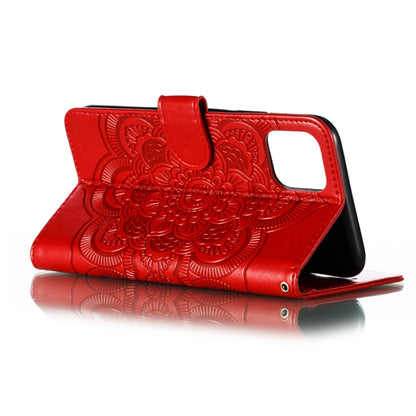 ELECTROPRIME For iPhone 15 Mandala Embossing Pattern Horizontal Flip Leather Phone Case(Red)