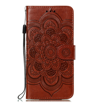 ELECTROPRIME For iPhone 15 Mandala Embossing Pattern Horizontal Flip Leather Phone Case(Brown)