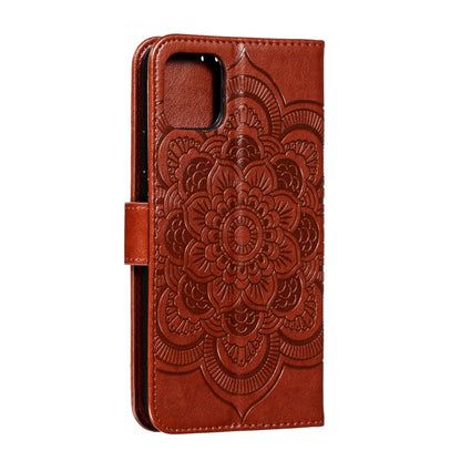 ELECTROPRIME For iPhone 15 Mandala Embossing Pattern Horizontal Flip Leather Phone Case(Brown)