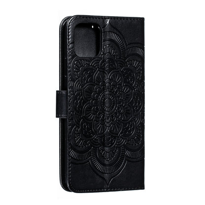 ELECTROPRIME For iPhone 15 Mandala Embossing Pattern Horizontal Flip Leather Phone Case(Black)