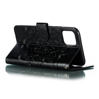 ELECTROPRIME For iPhone 15 Mandala Embossing Pattern Horizontal Flip Leather Phone Case(Black)