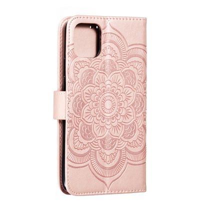 ELECTROPRIME For iPhone 15 Mandala Embossing Pattern Horizontal Flip Leather Phone Case(Rose Gold)