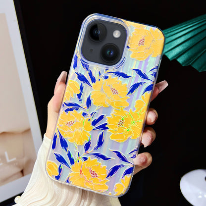 ELECTROPRIME For iPhone 15 Electroplated Color Film TPU + PC Phone Case(Chrysanthemum)