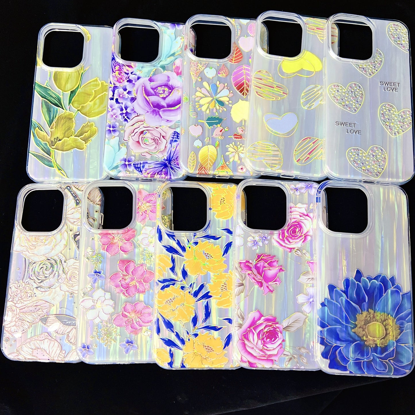 ELECTROPRIME For iPhone 15 Electroplated Color Film TPU + PC Phone Case(Tulip)