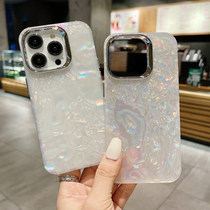 ELECTROPRIME For iPhone 15 Plus Gradient Shell Texture TPU + Acrylic IMD Phone Case(Silver)