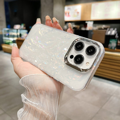 ELECTROPRIME For iPhone 15 Plus Gradient Shell Texture TPU + Acrylic IMD Phone Case(Silver)