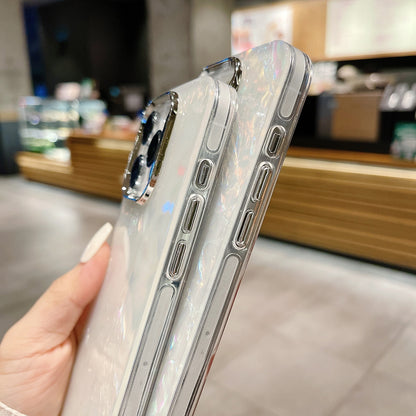 ELECTROPRIME For iPhone 15 Plus Gradient Shell Texture TPU + Acrylic IMD Phone Case(Silver)
