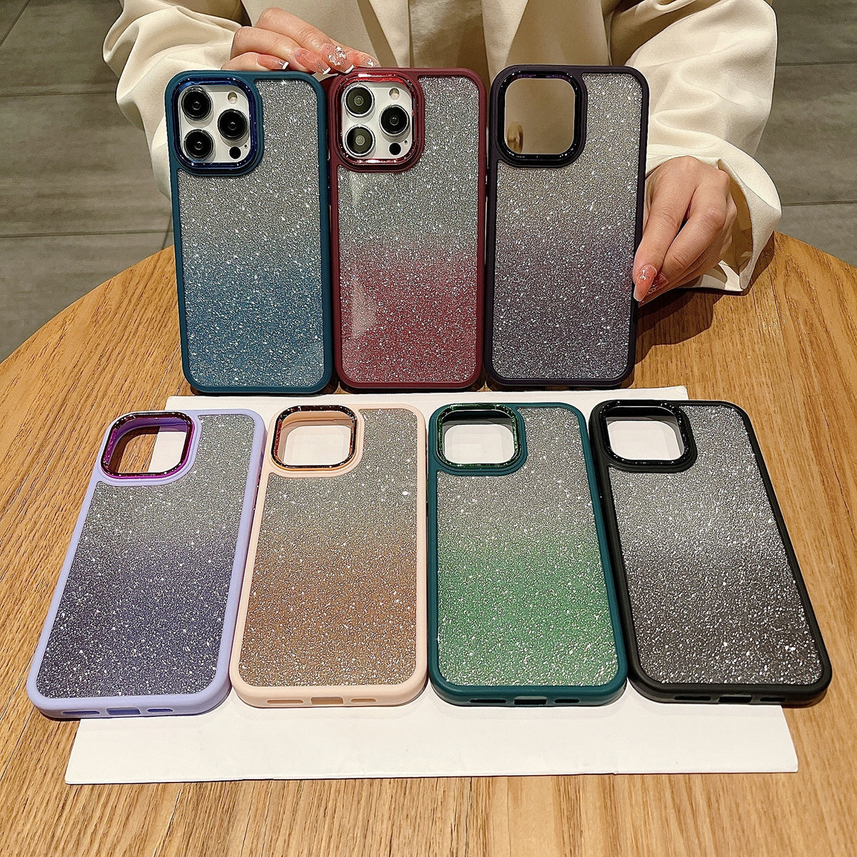 ELECTROPRIME For iPhone 15 Plus Gradient Glitter Electroplating Acrylic Phone Case(Light Purple)