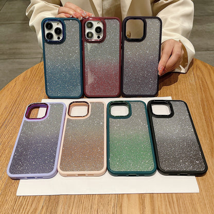 ELECTROPRIME For iPhone 15 Plus Gradient Glitter Electroplating Acrylic Phone Case(Light Purple)