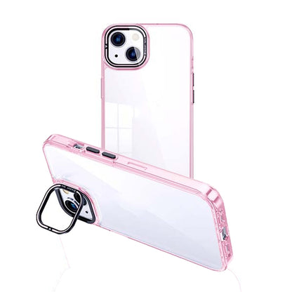 ELECTROPRIME For iPhone 15 Plus Invisible Camera Holder Transparent Phone Case(Pink)