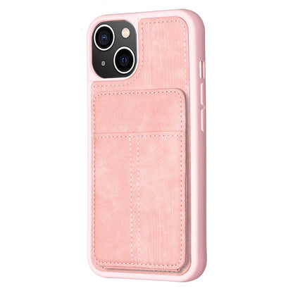 ELECTROPRIME For iPhone 15 Plus BF28 Frosted Card Bag Phone Case with Holder(Pink)