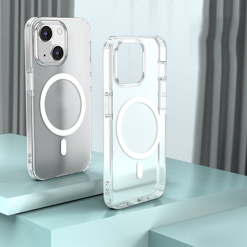 ELECTROPRIME For iPhone 15 Armor MagSafe Magnetic Phone Case(Translucent)