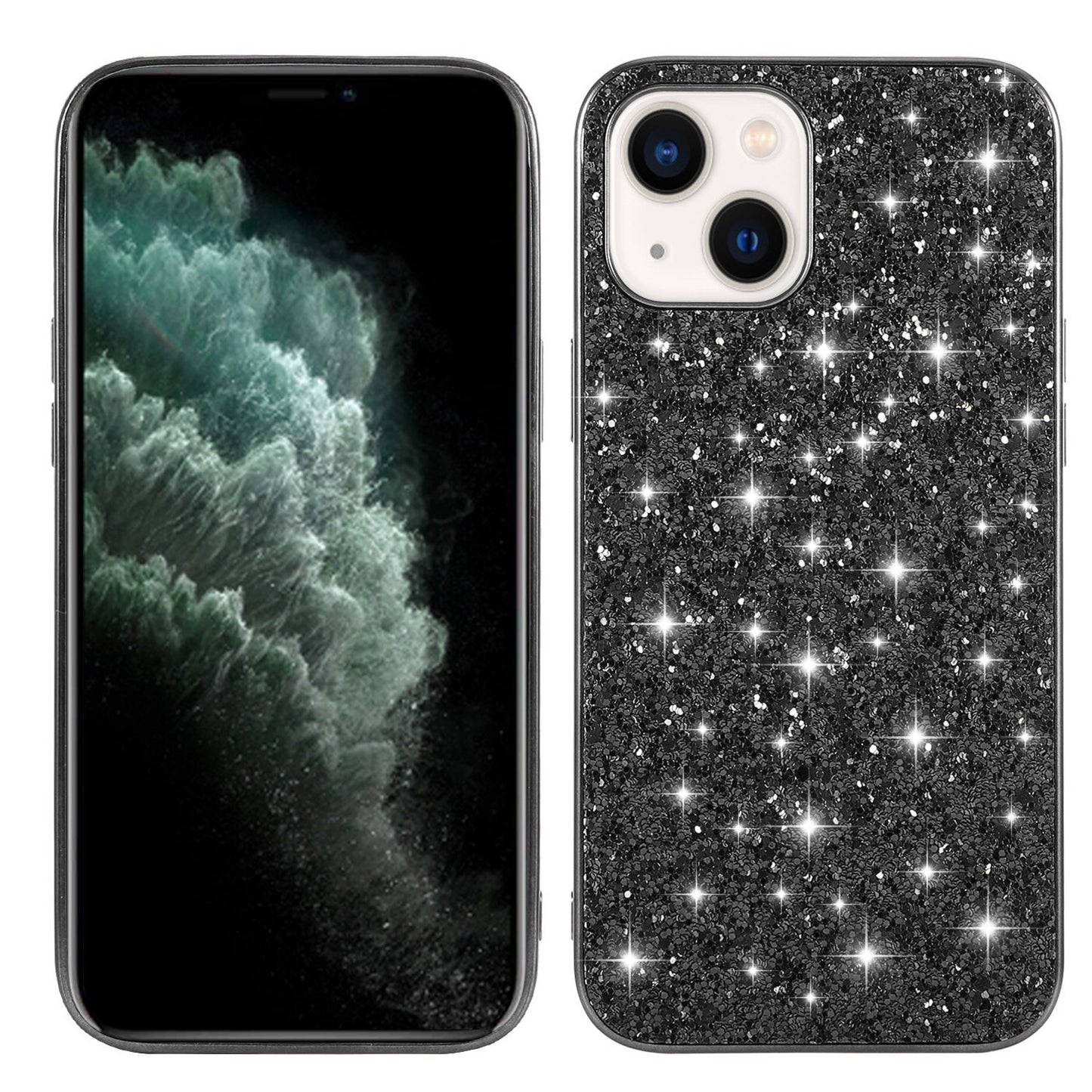ELECTROPRIME For iPhone 15 Glitter Powder TPU Phone Case(Black)