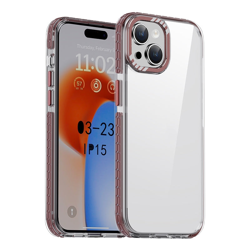 ELECTROPRIME For iPhone 15 iPAKY MT Series Transparent PC+TPU Phone Case(Dark Red)