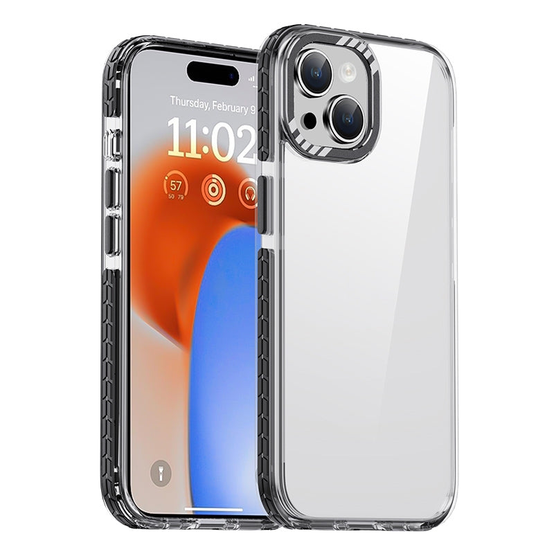 ELECTROPRIME For iPhone 15 iPAKY MT Series Transparent PC+TPU Phone Case(Black)