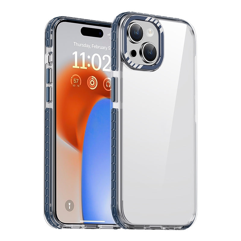 ELECTROPRIME For iPhone 15 iPAKY MT Series Transparent PC+TPU Phone Case(Blue)