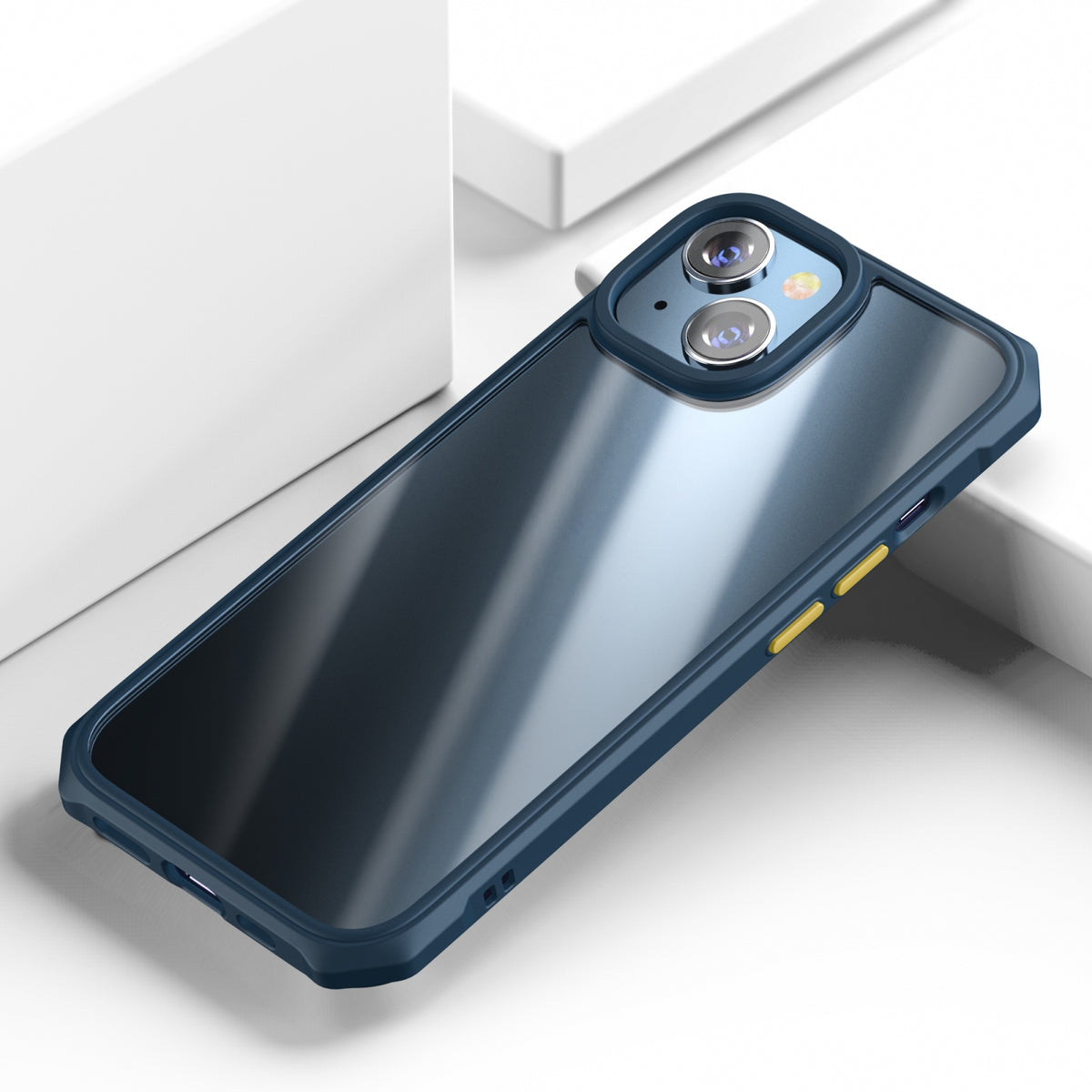 ELECTROPRIME For iPhone 15 iPAKY Dawn Series Transparent PC+TPU Phone Case(Blue)