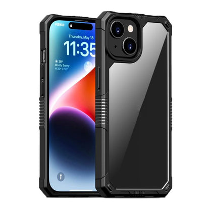 ELECTROPRIME For iPhone 15 iPAKY Guard Series Transparent PC+TPU Phone Case(Black)