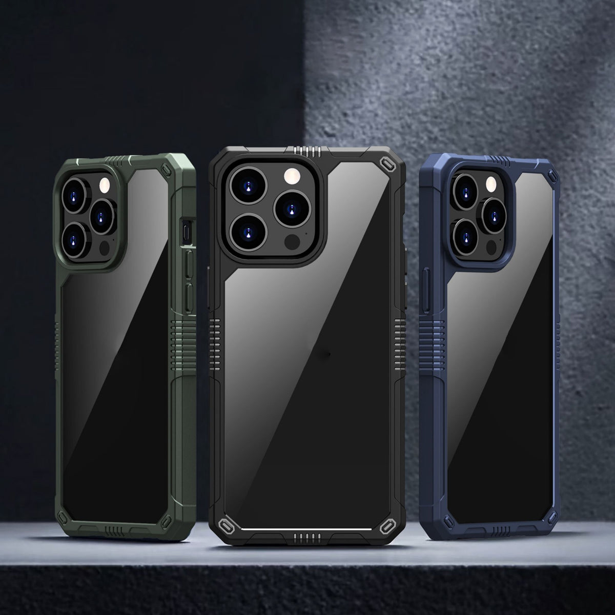 ELECTROPRIME For iPhone 15 Plus iPAKY Guard Series Transparent PC+TPU Phone Case(Black)