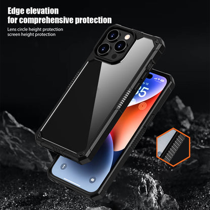 ELECTROPRIME For iPhone 15 Plus iPAKY Guard Series Transparent PC+TPU Phone Case(Black)