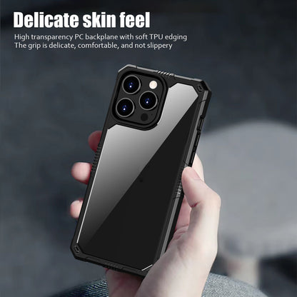 ELECTROPRIME For iPhone 15 Plus iPAKY Guard Series Transparent PC+TPU Phone Case(Black)