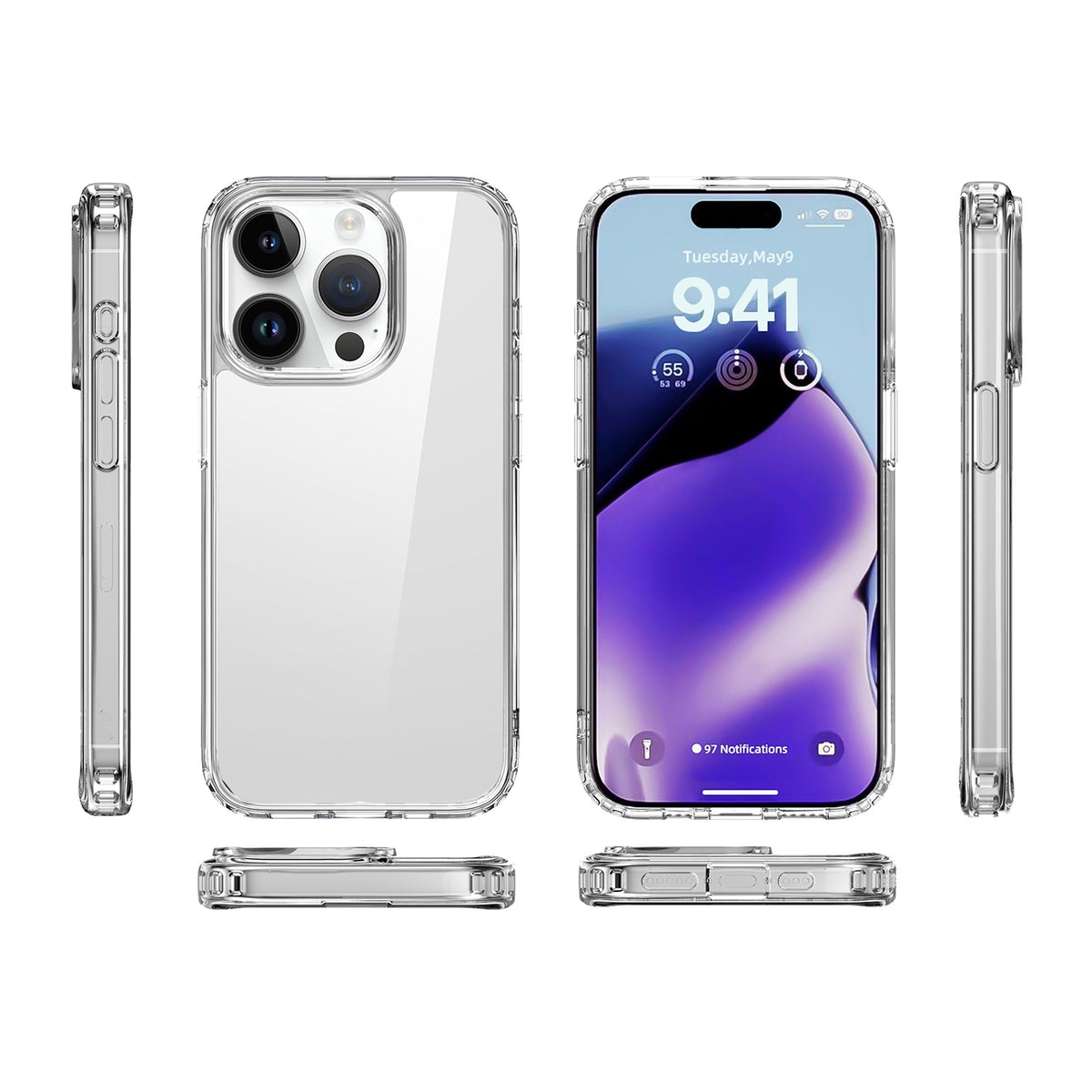 ELECTROPRIME For iPhone 15 Plus iPAKY XJ Series Transparent PC+TPU Phone Case