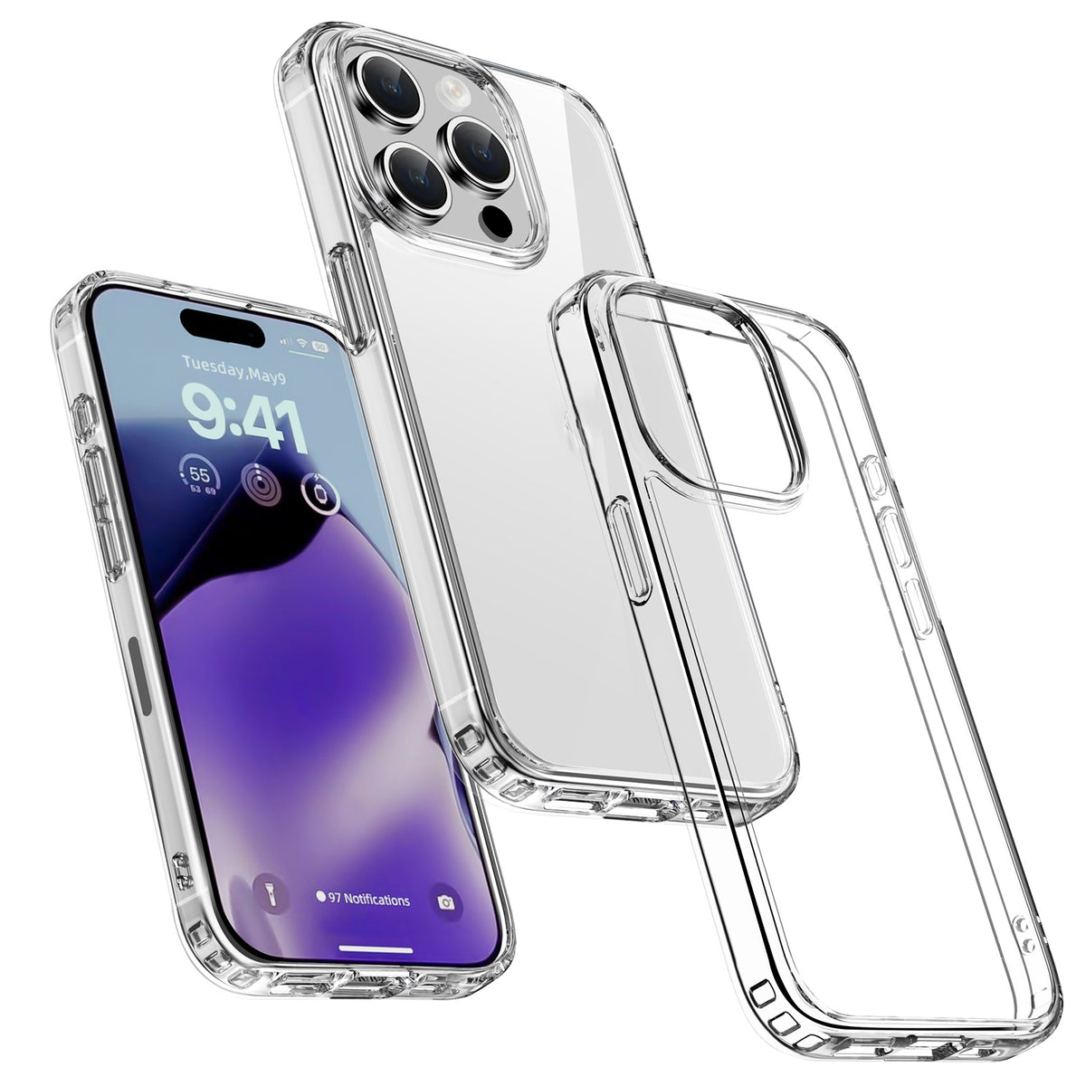 ELECTROPRIME For iPhone 15 Plus iPAKY XJ Series Transparent PC+TPU Phone Case