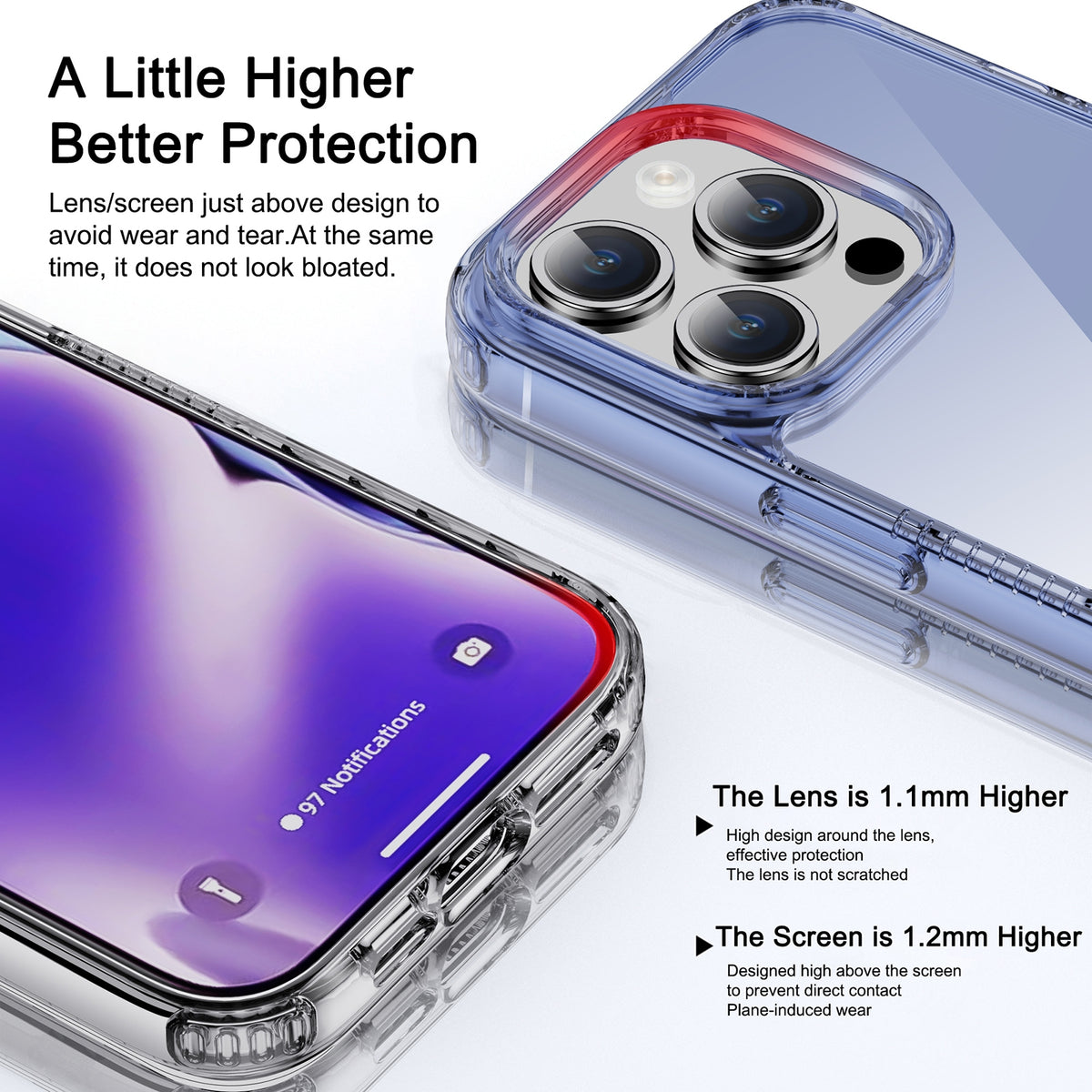 ELECTROPRIME For iPhone 15 iPAKY YG Series Transparent PC+TPU Phone Case(Transparent Blue)