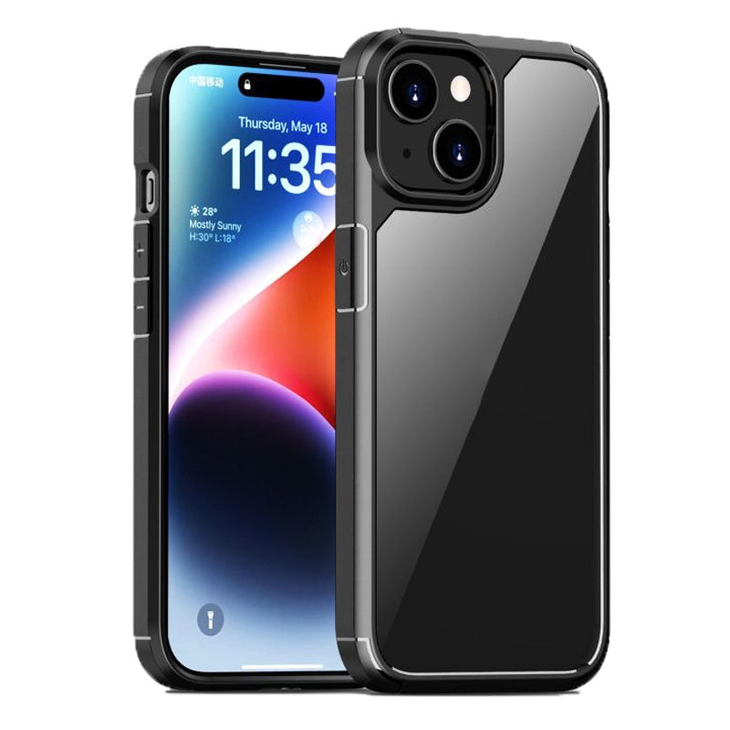 ELECTROPRIME For iPhone 15 iPAKY YJ Series Transparent PC+TPU Phone Case(Black)