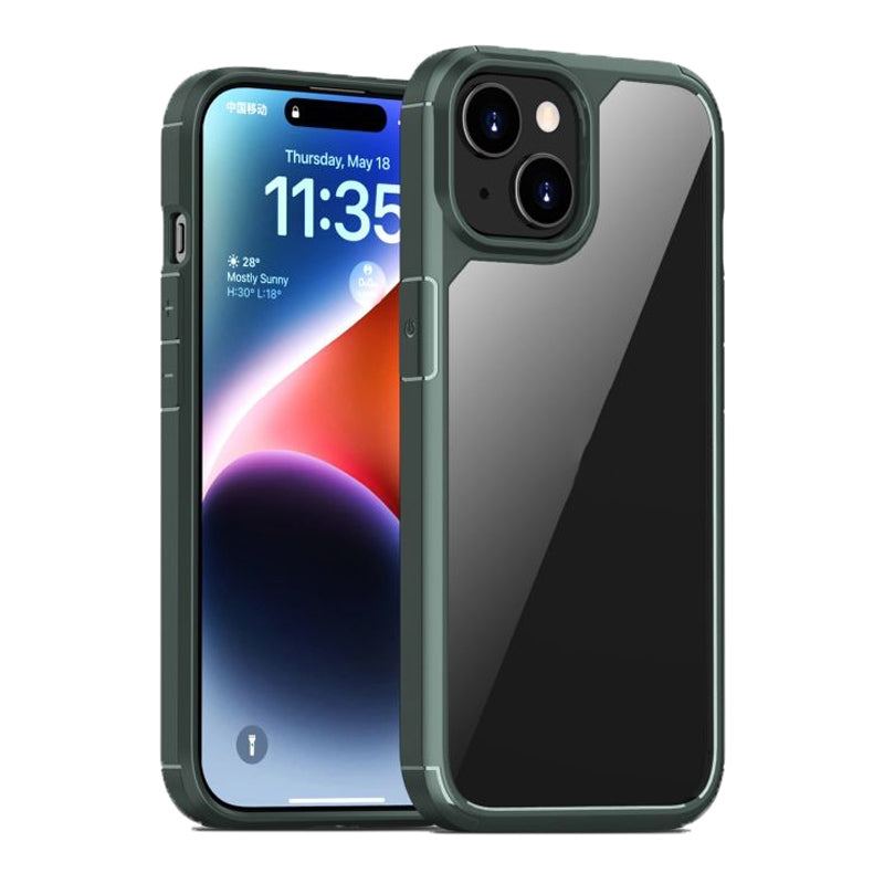 ELECTROPRIME For iPhone 15 iPAKY YJ Series Transparent PC+TPU Phone Case(Green)