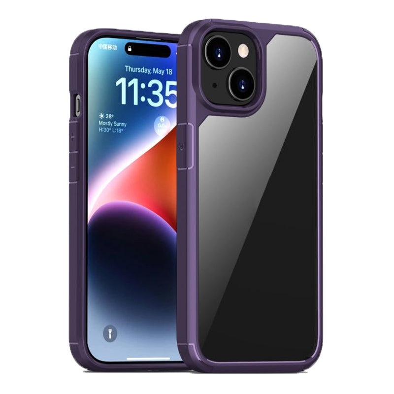 ELECTROPRIME For iPhone 15 iPAKY YJ Series Transparent PC+TPU Phone Case(Purple)