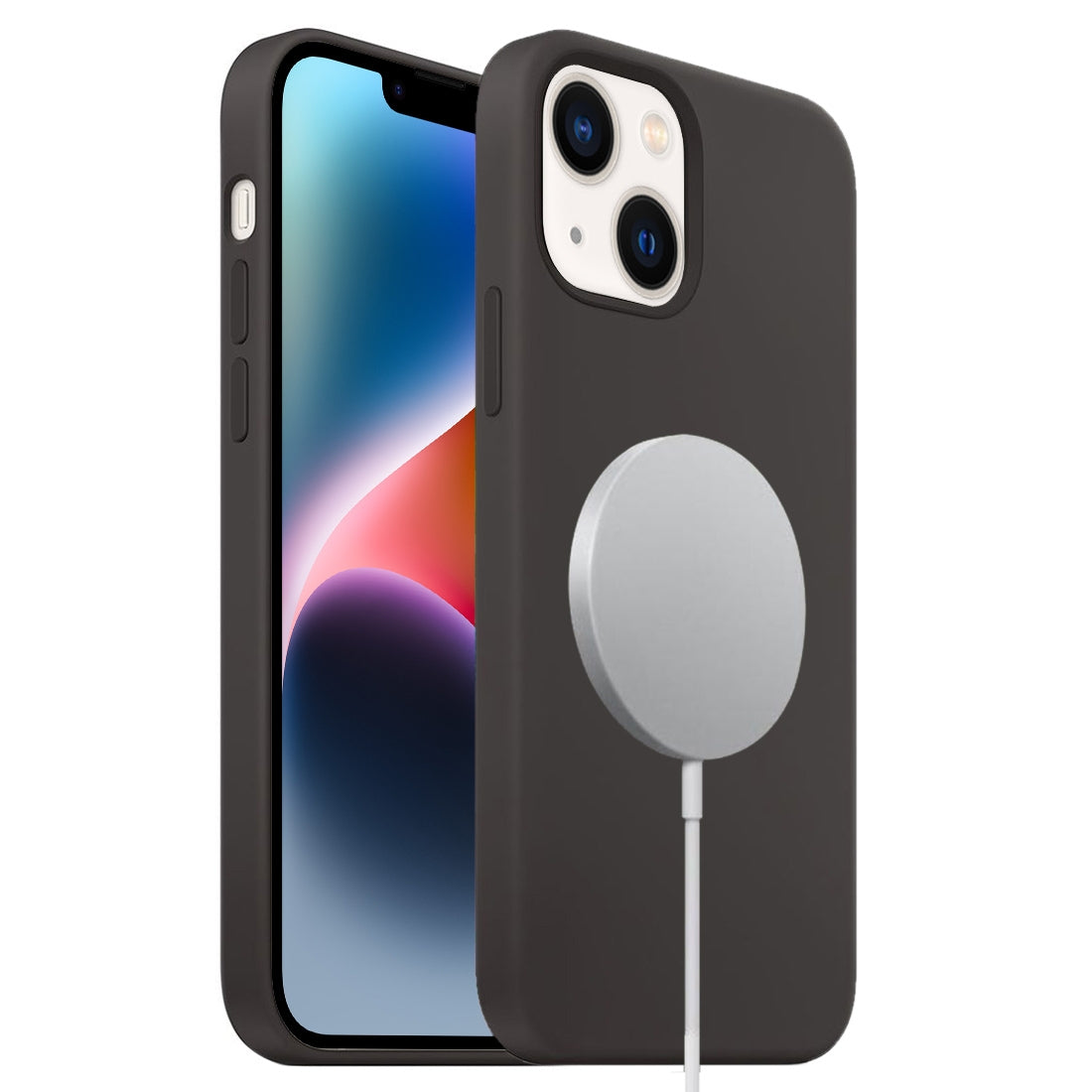 ELECTROPRIME For iPhone 15 Plus Liquid Silicone Full Coverage MagSafe Phone Case(Black)