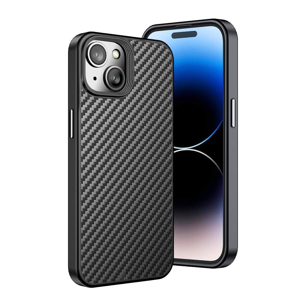 ELECTROPRIME For iPhone 15 Plus wlons Magsafe Carbon Fiber Kevlar TPU Phone Case(Black)