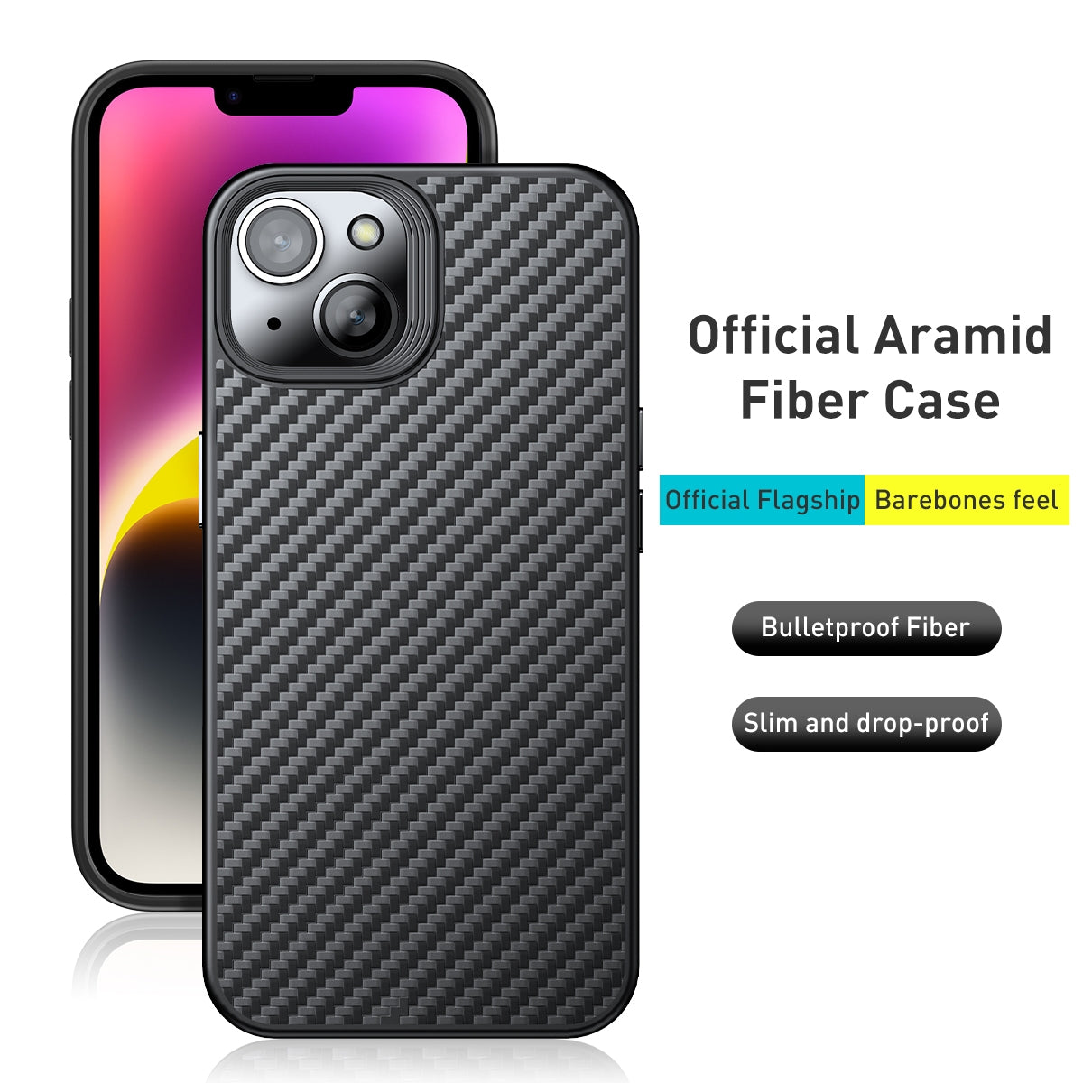 ELECTROPRIME For iPhone 15 Plus wlons Magsafe Carbon Fiber Kevlar TPU Phone Case(Black)