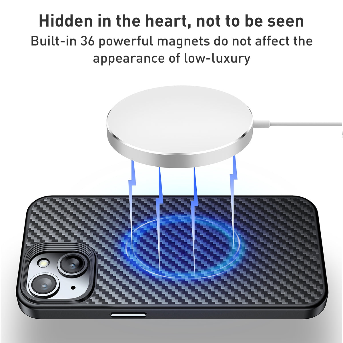 ELECTROPRIME For iPhone 15 Plus wlons Magsafe Carbon Fiber Kevlar TPU Phone Case(Black)